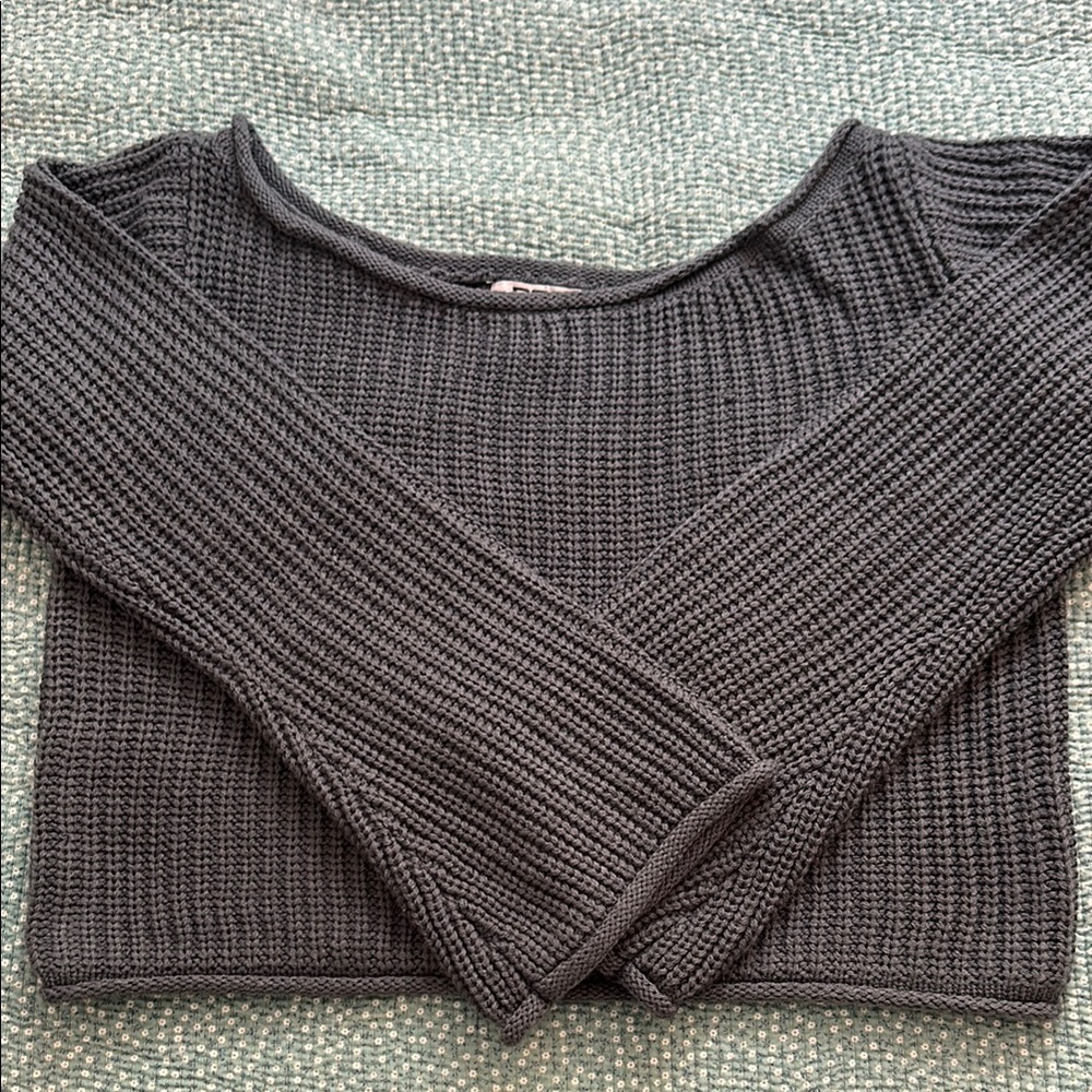 Women's Navy Gray-ish Knit Sweater